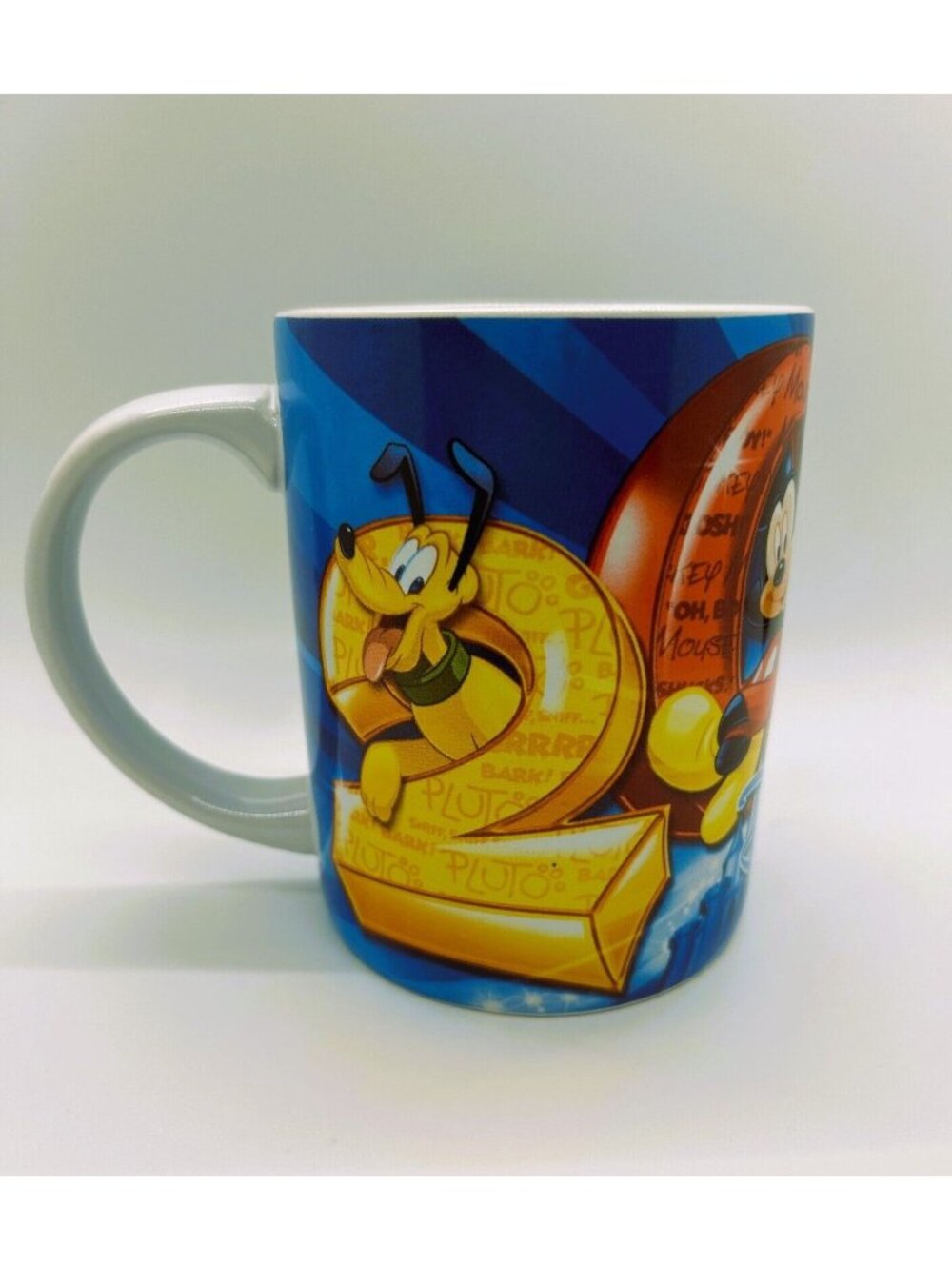 Disney Jerry Leigh 2014 Mickey Mouse Donald Duck Goofy Pluto Blue Coffee Mug - Picture 4 of 4